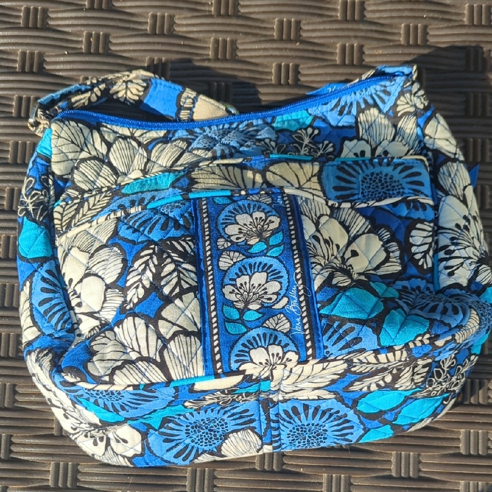 Floral Blue and Cream Women's Bag